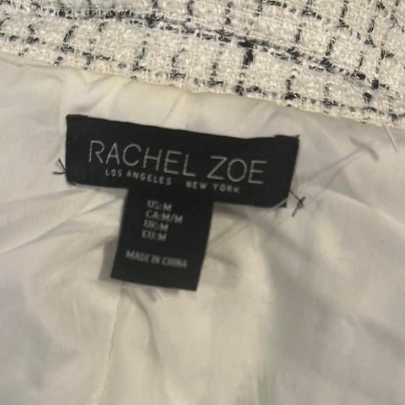 Women's Lined Tweed Double-Breasted Blazer - White NWOT - Picture 4 of 4